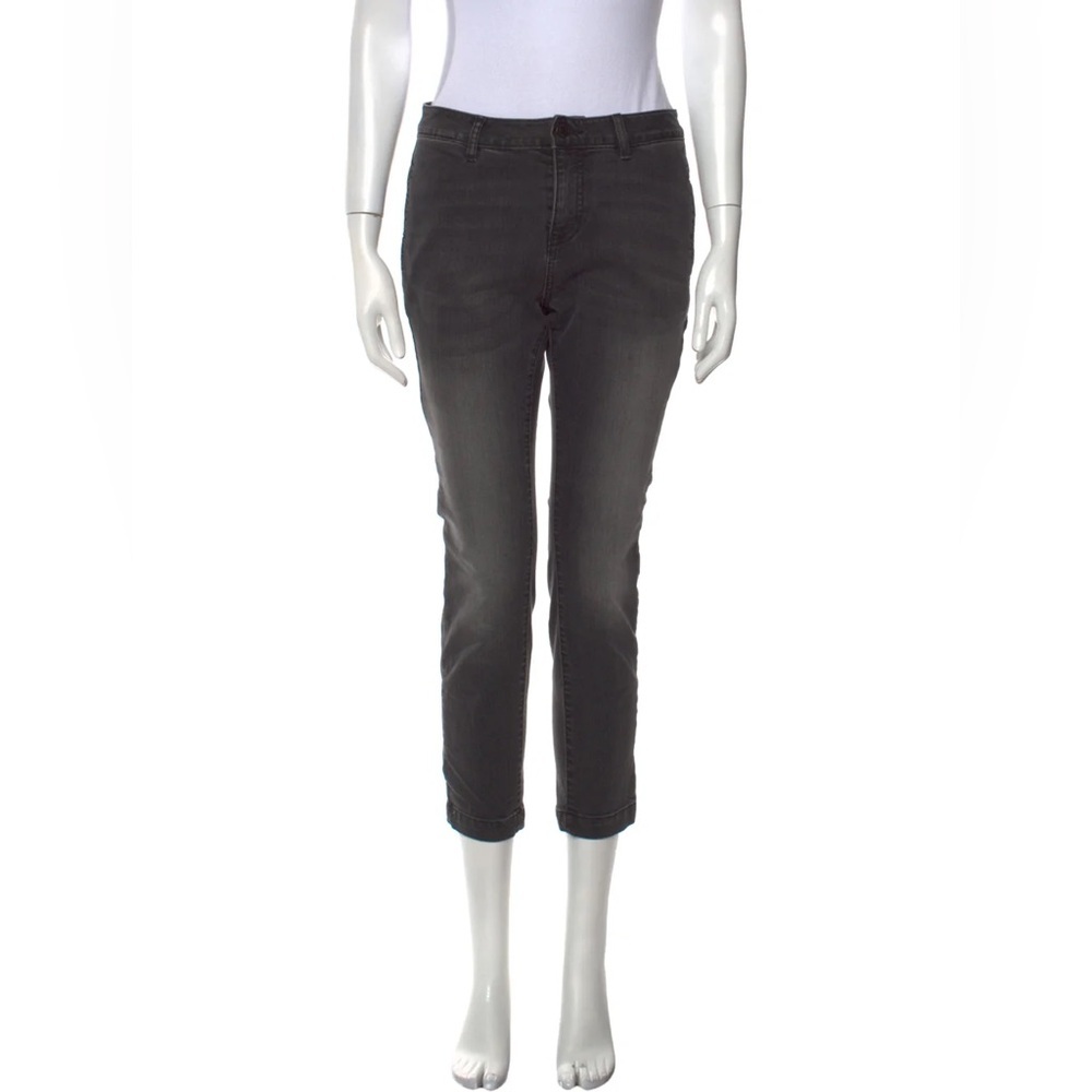 Nili Lotan Size XS US 25 Black Mid Rise Flap Back Pockets Narrow Leg Jeans